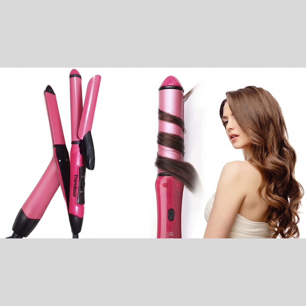 2-in-1 Hair Straightener and Curler for All Hair Types