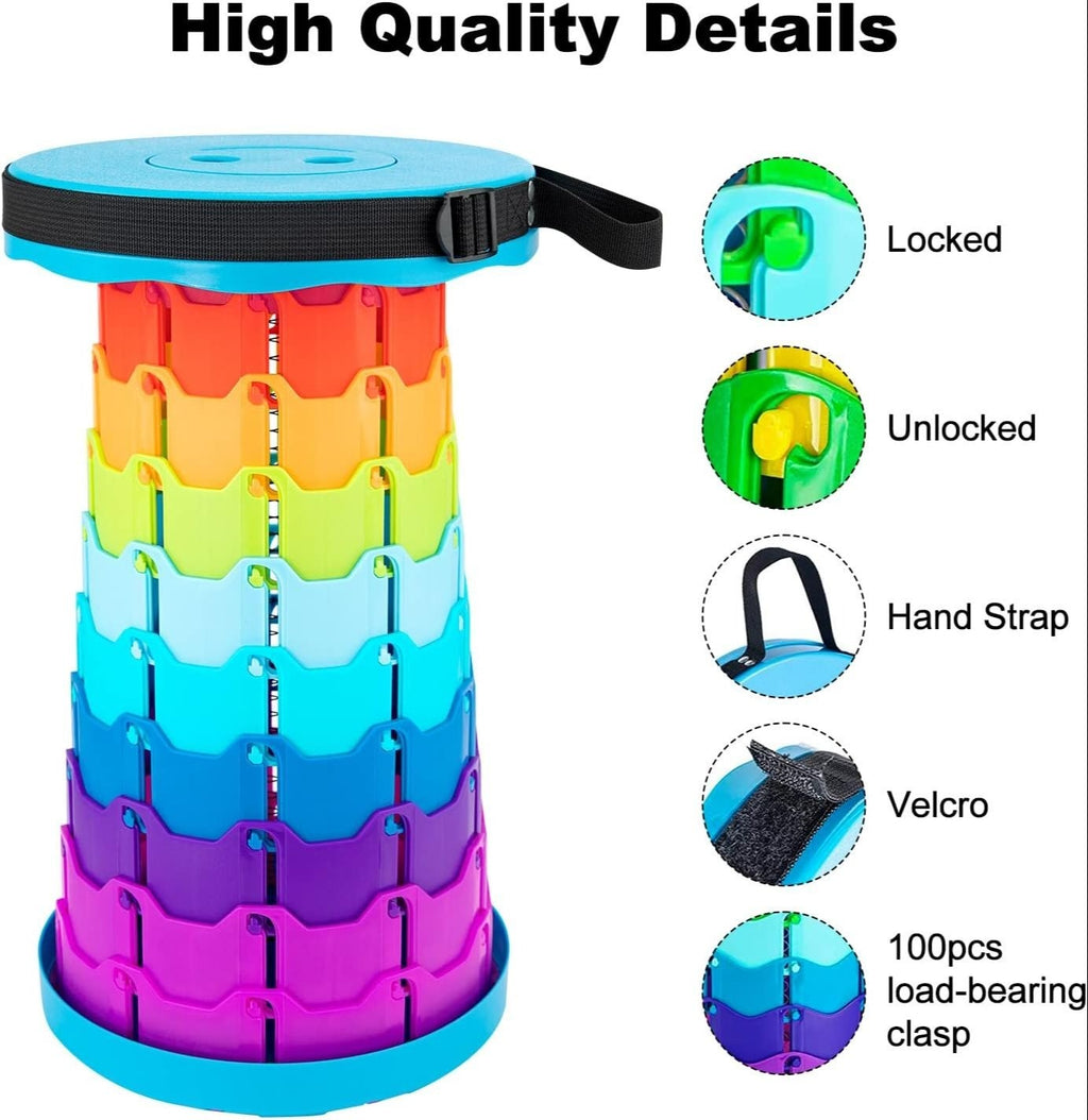 Retractable stool collapsed flat for carrying