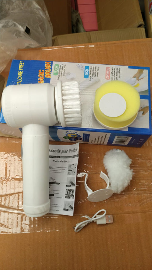 5 in 1 handheld electric cleaning brush with interchangeable heads