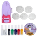 DIY Nail Art Stamping Machine with 6 Plates and Suction Base