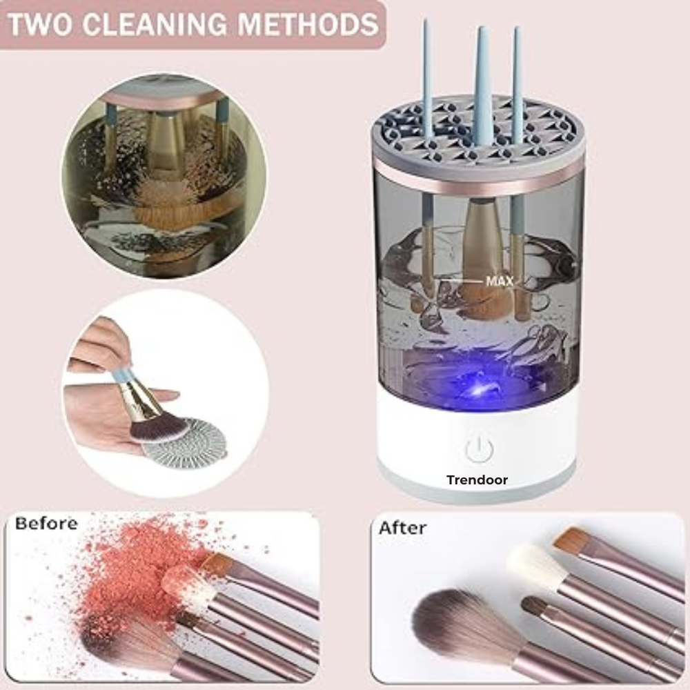 Electric Makeup Brush Cleaner with Drying Rack and Stand