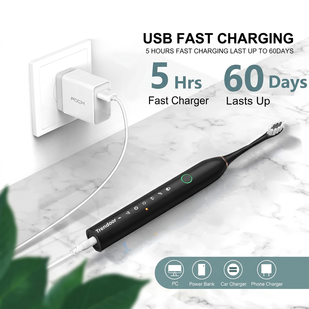 X-3 Sonic Electric Toothbrush with Extra Brush Heads