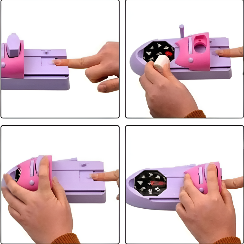 DIY Nail Art Stamping Machine with 6 Plates and Suction Base
