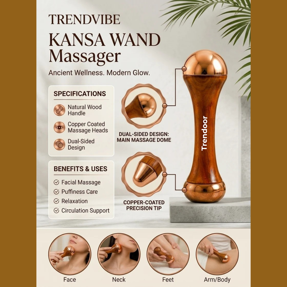 Kansa Wand Massager for Face, Body and Foot Massage