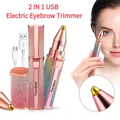 2-in-1 Rechargeable Eyebrow and Facial Hair Trimmer for Women
