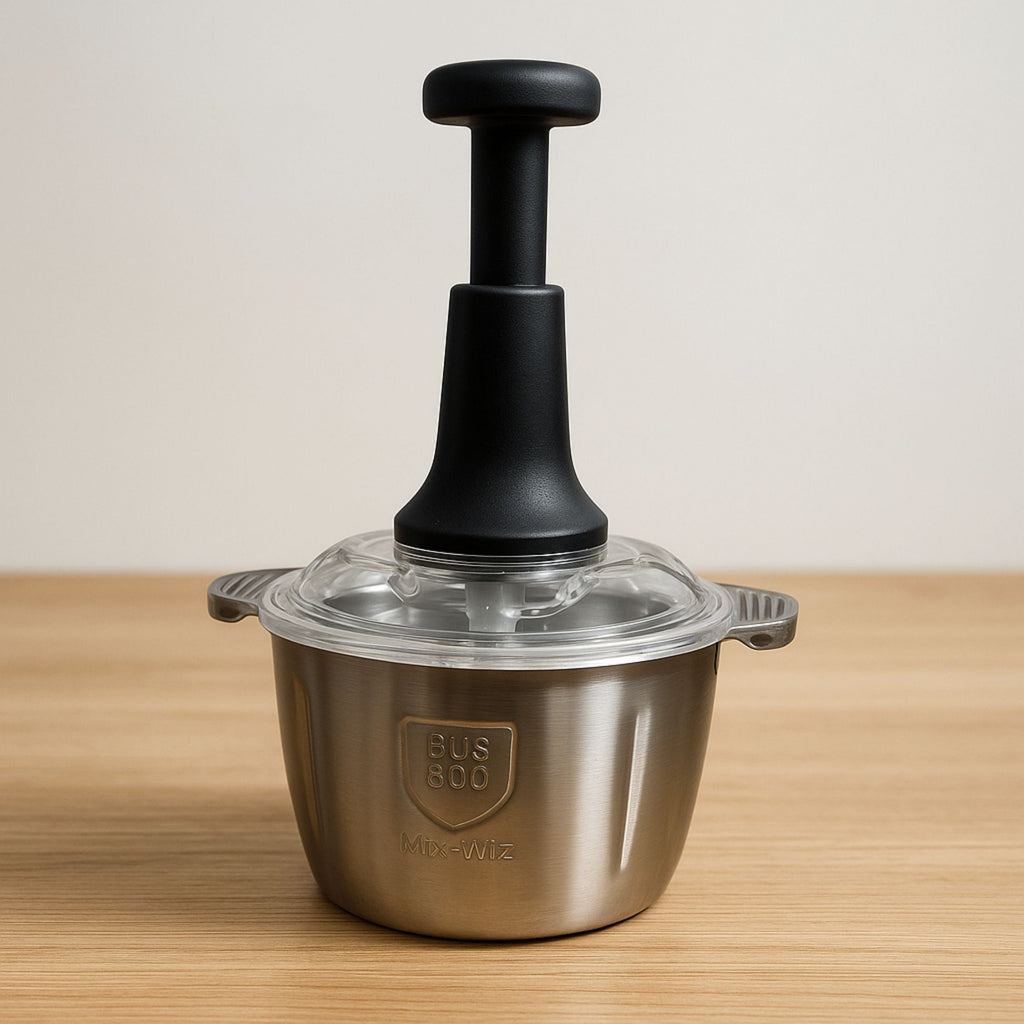 2 Litre Manual Push Food Chopper with Stainless Steel Bowl