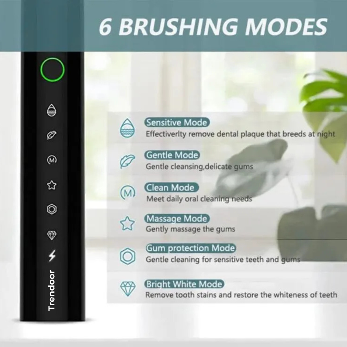 X-3 Sonic Electric Toothbrush with Extra Brush Heads