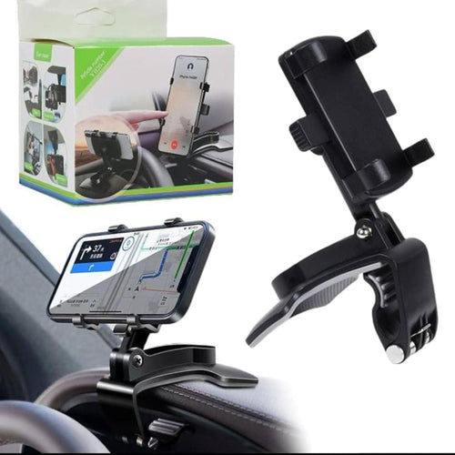 360° Rotating Car Phone Holder for Dashboard, Sun Visor and Mirror