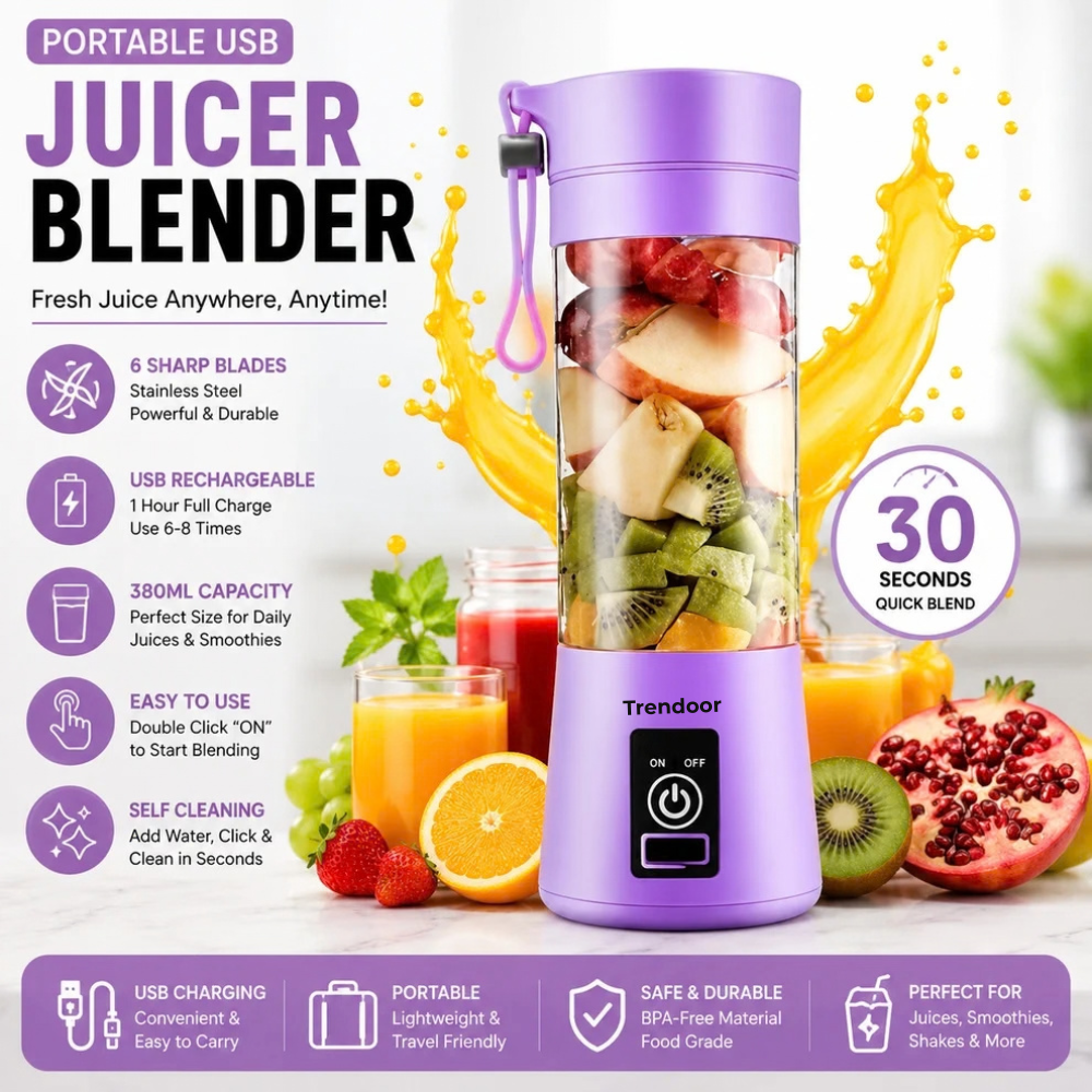 Portable Rechargeable USB Blender Bottle, Mini Electric Smoothie Maker