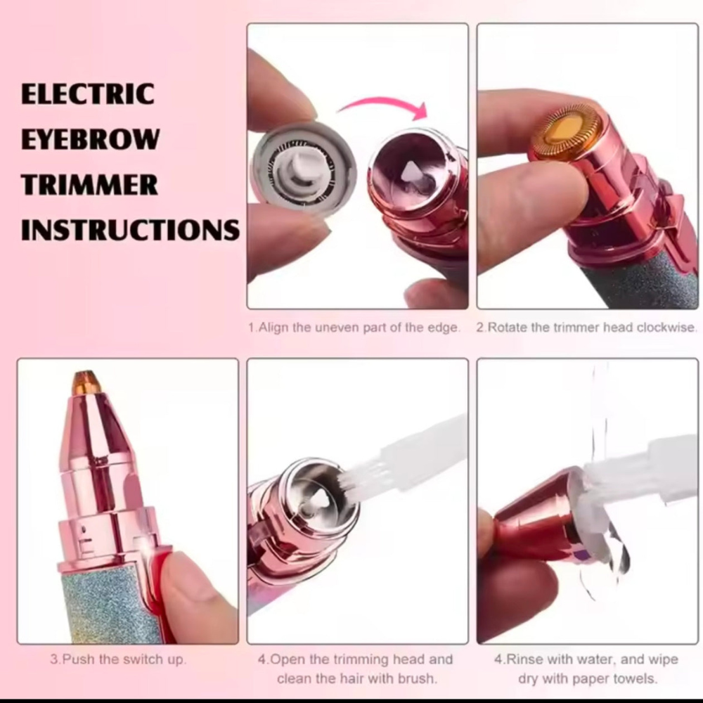 2-in-1 Rechargeable Eyebrow and Facial Hair Trimmer for Women