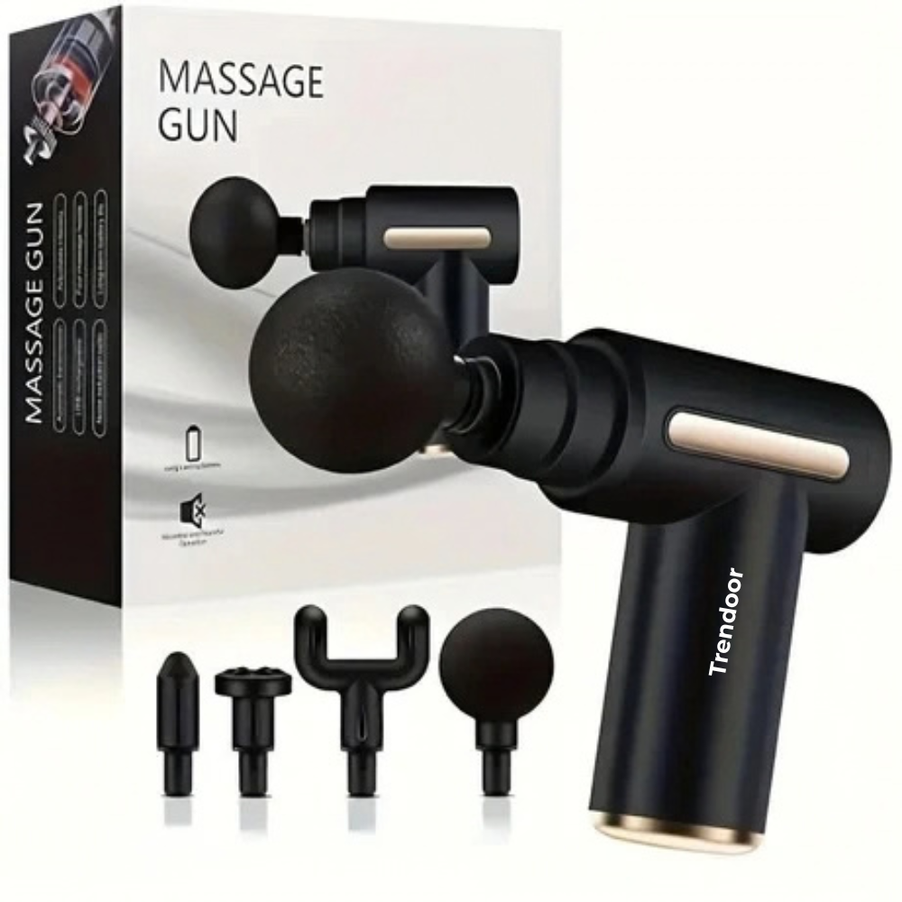 Handheld Deep Tissue Massage Gun with 4 Interchangeable Heads
