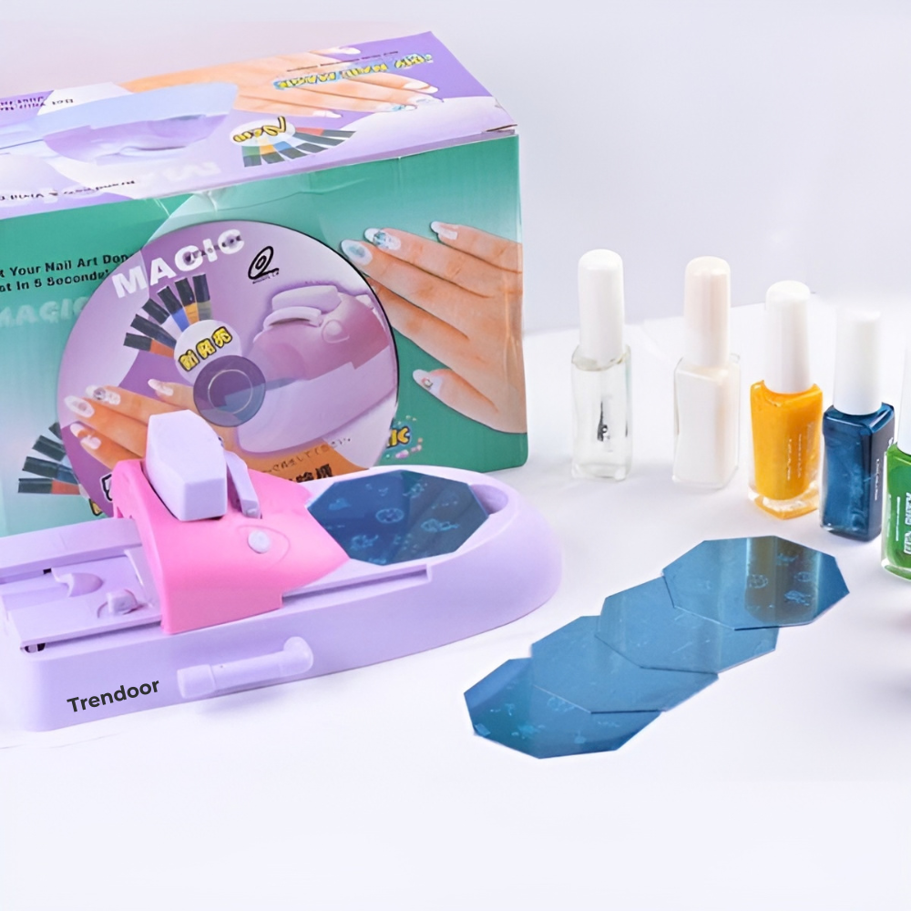 DIY Nail Art Stamping Machine with 6 Plates and Suction Base