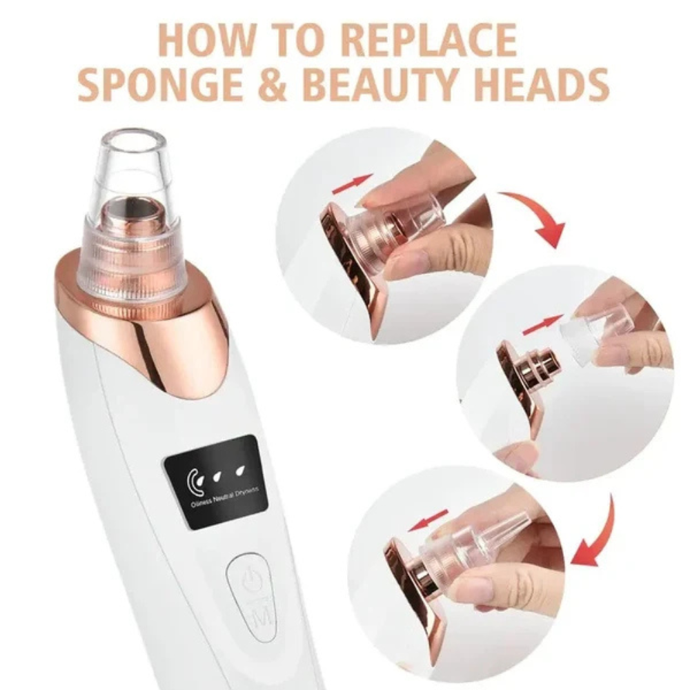 5-in-1 Rechargeable Pore Vacuum Cleaner with 5 Heads