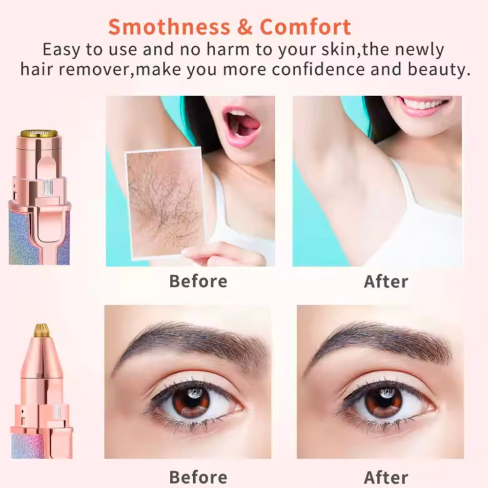 2-in-1 Rechargeable Eyebrow and Facial Hair Trimmer for Women