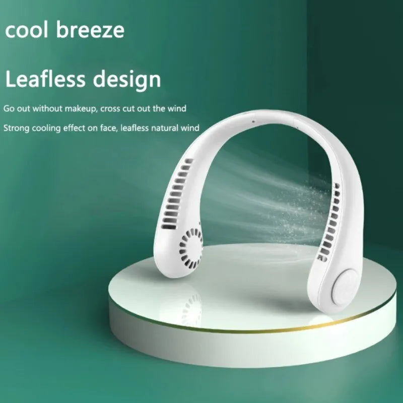 Bladeless neck fan dual air outlets