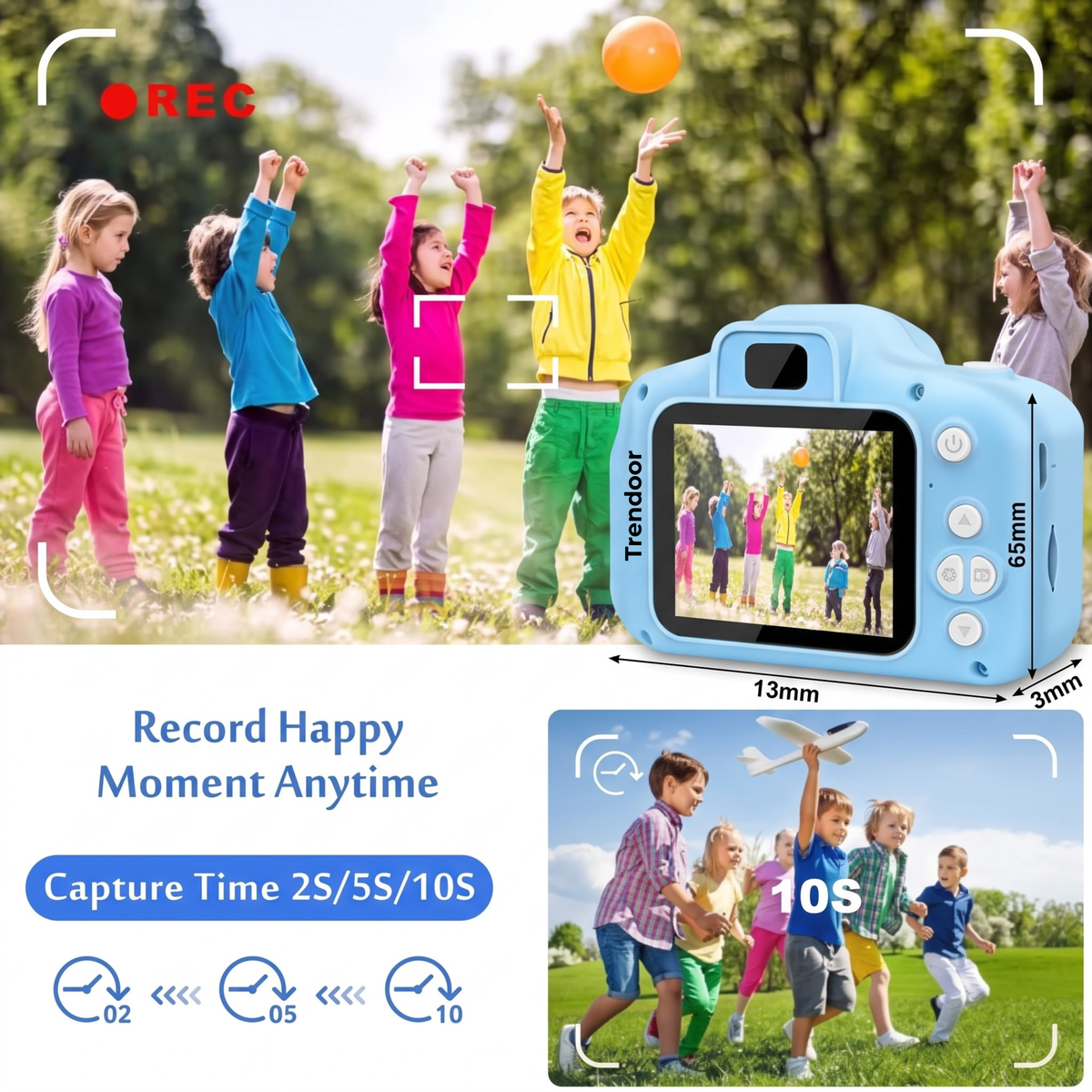 Kids Digital Camera with 12MP Photos, 1080P Video and Games