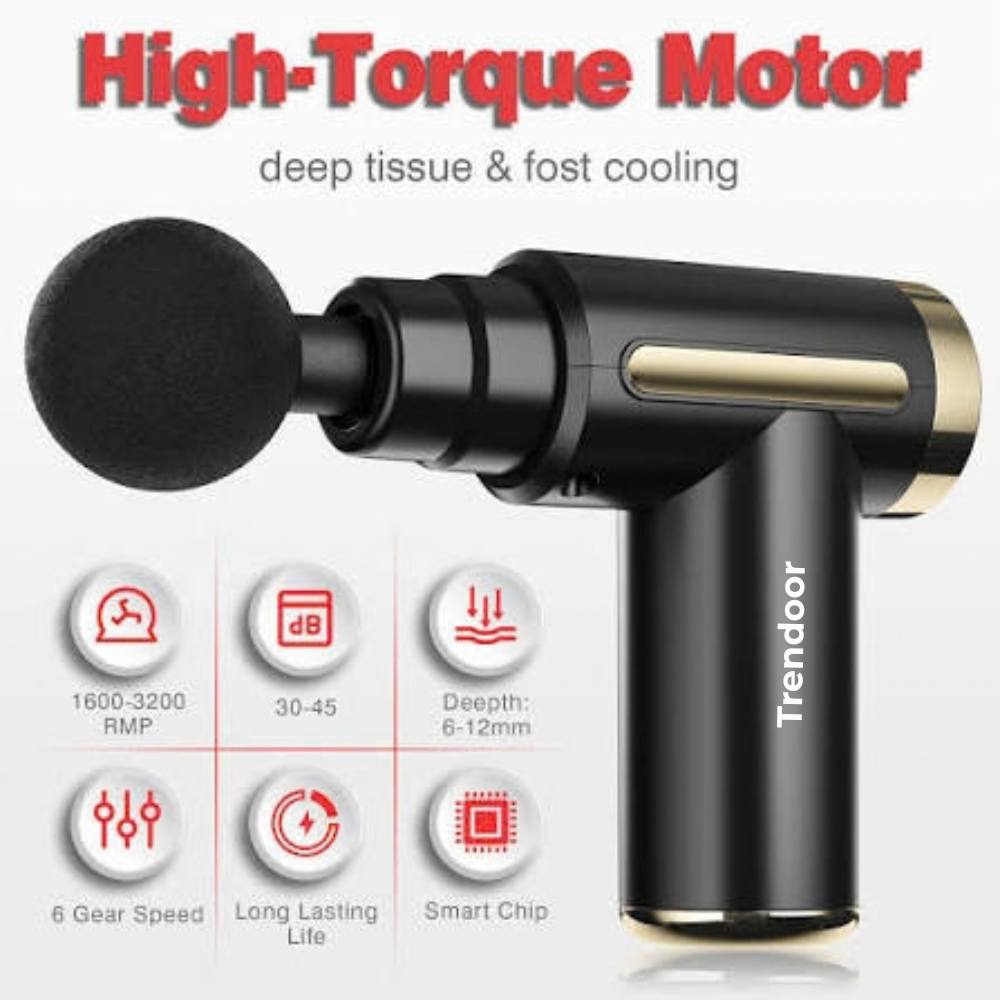 Handheld Deep Tissue Massage Gun with 4 Interchangeable Heads