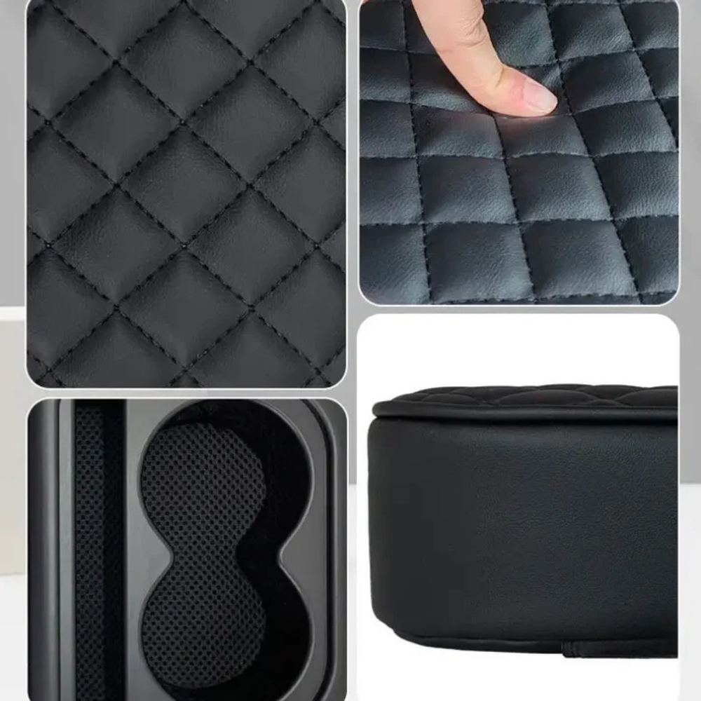 Car Armrest Cushion with Cup Holder and Storage Box