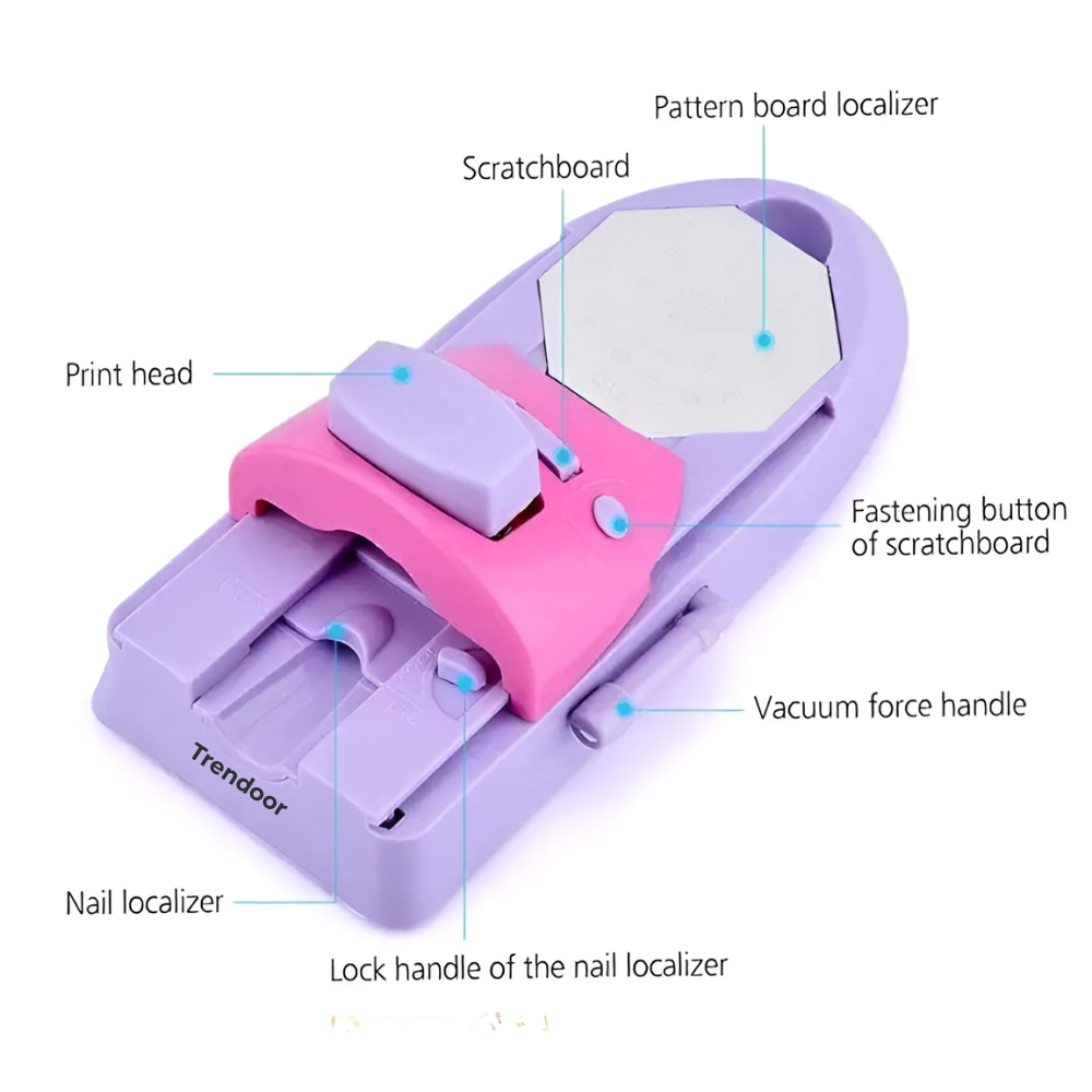 DIY Nail Art Stamping Machine with 6 Plates and Suction Base