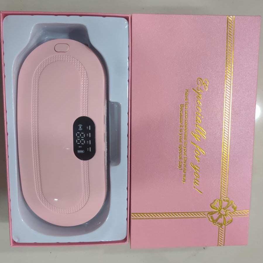 Portable heated belly belt with three heat levels and massage