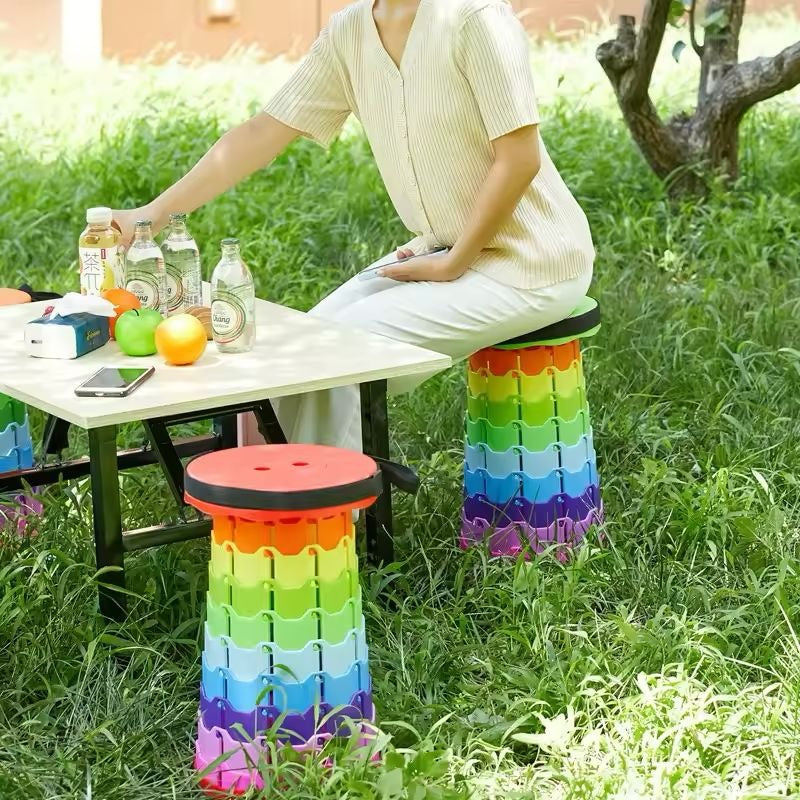 Telescopic stool extended and folded