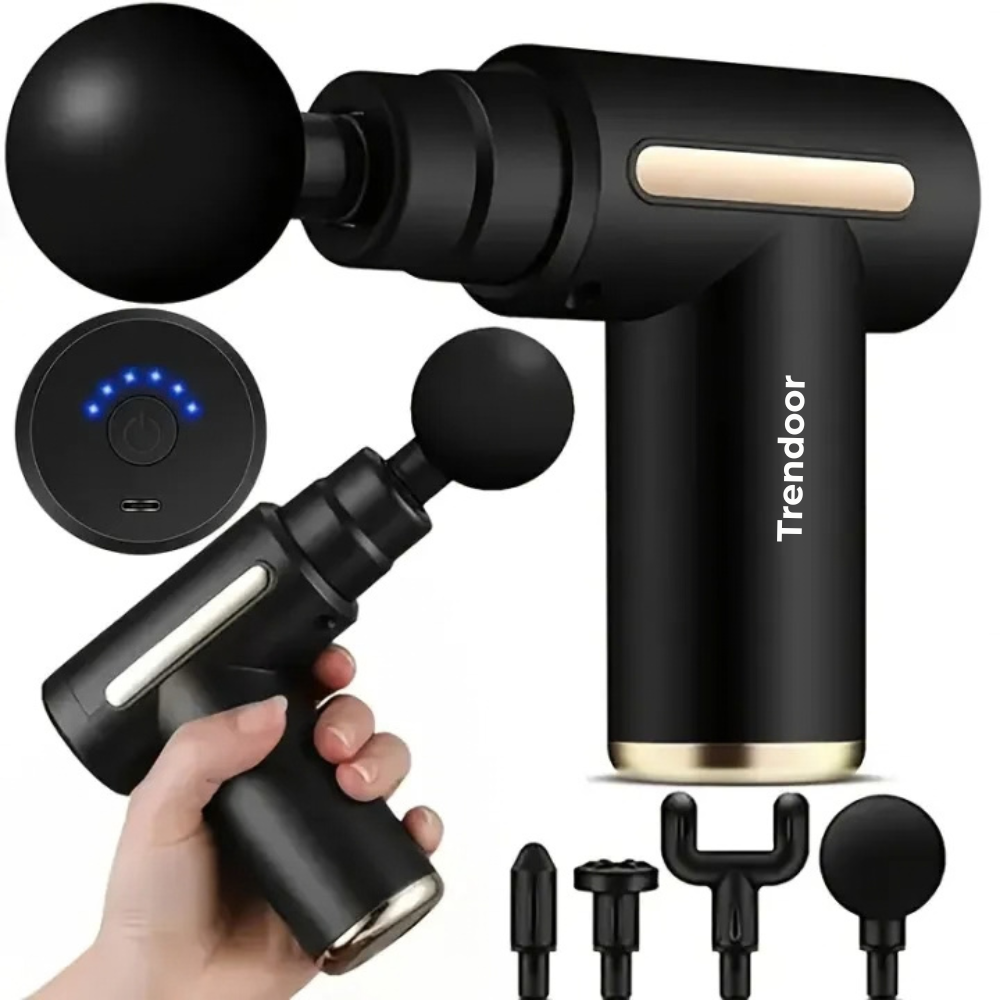 Handheld Deep Tissue Massage Gun with 4 Interchangeable Heads