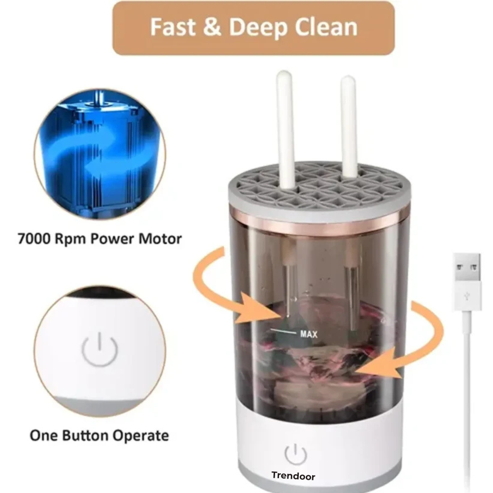 Electric Makeup Brush Cleaner with Drying Rack and Stand