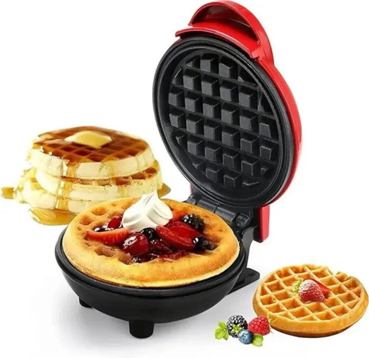 Waffle maker breakfast machine in use