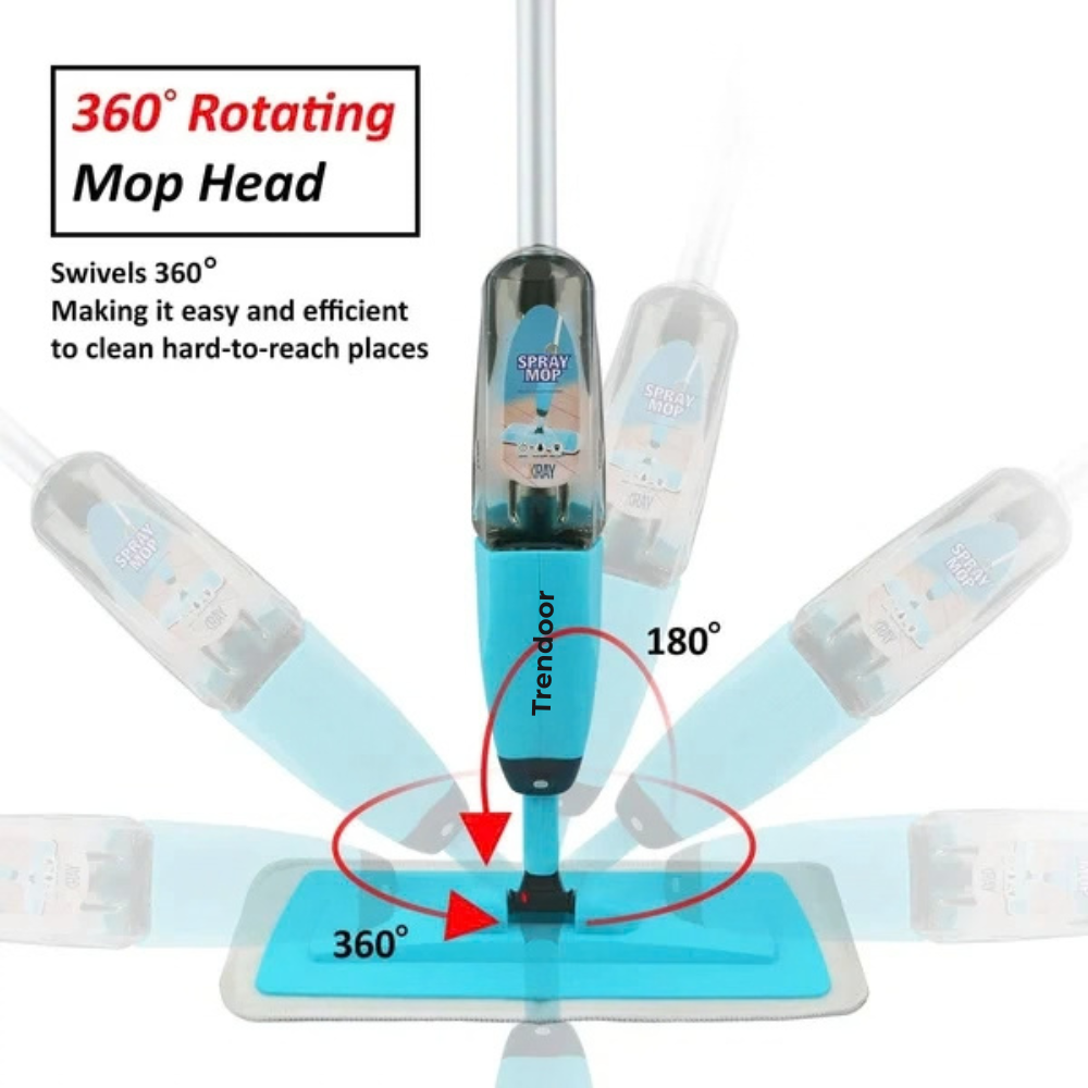 Spray Mop with Refillable Bottle, Microfiber Pad and 360° Swivel Head