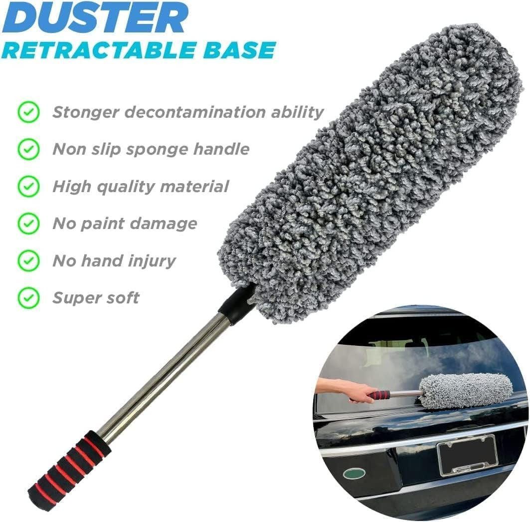 Scratch free microfiber car cleaning brush