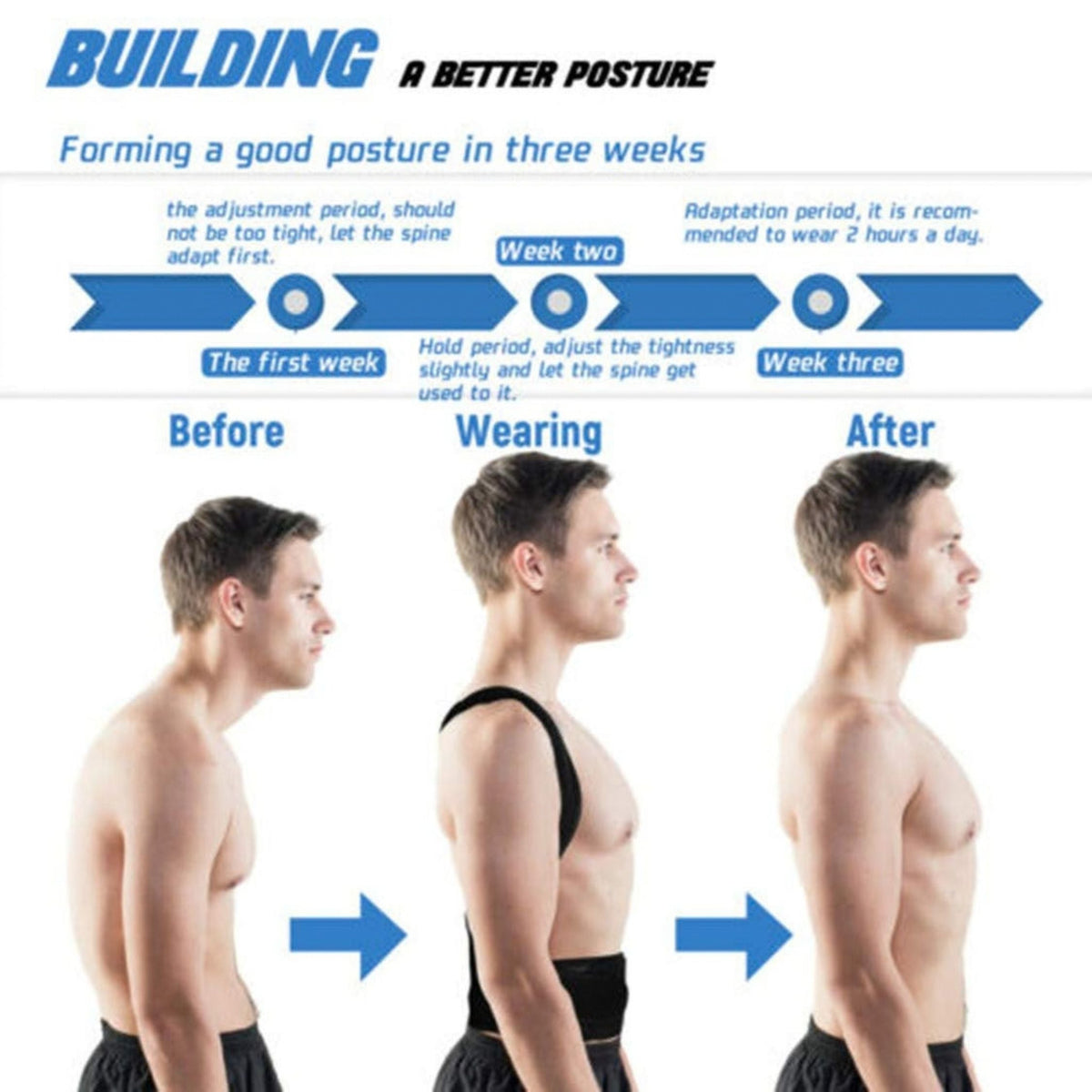 Adjustable Back Posture Corrector Brace for Men and Women, Breathable