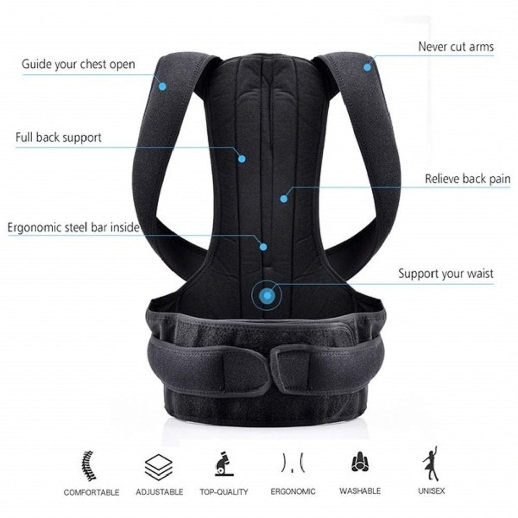 Adjustable Back Posture Corrector Brace for Men and Women, Breathable