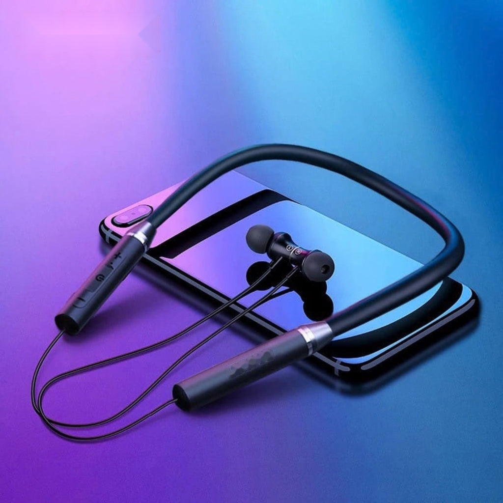 Wireless Bluetooth Neckband Earphones with Magnetic Earbuds and Mic
