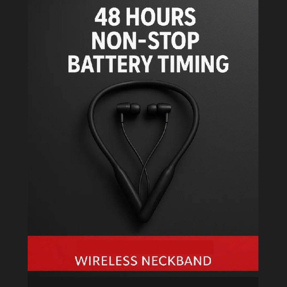 Wireless Bluetooth Neckband Earphones with Magnetic Earbuds and Mic