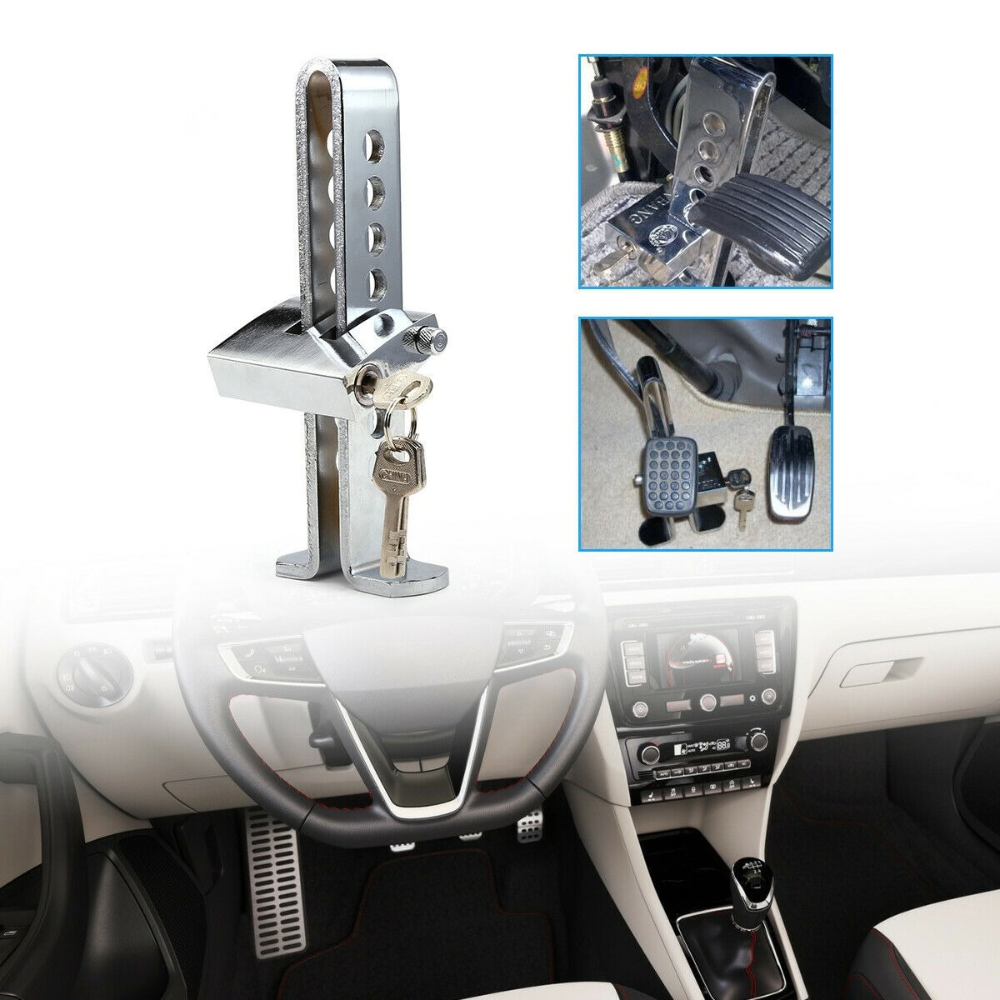 Universal Car Pedal Lock with 8 Adjustable Holes and 3 Keys