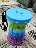 Portable telescoping folding stool for camping and outdoor use