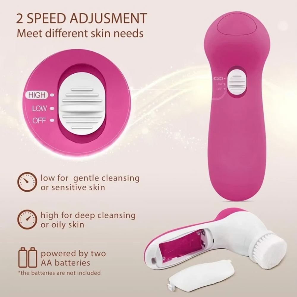 Electric Facial Cleansing Brush and Massager with 7 Heads