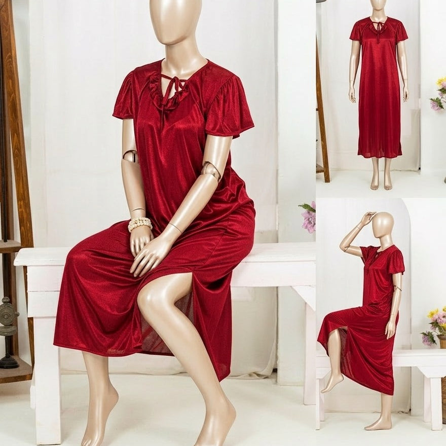Satin maxi nighty side view