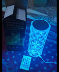 Rose diamond crystal table lamp with 16 colour RGB light