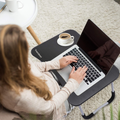 Foldable Laptop Bed Table with Tablet Slot and Cup Holder
