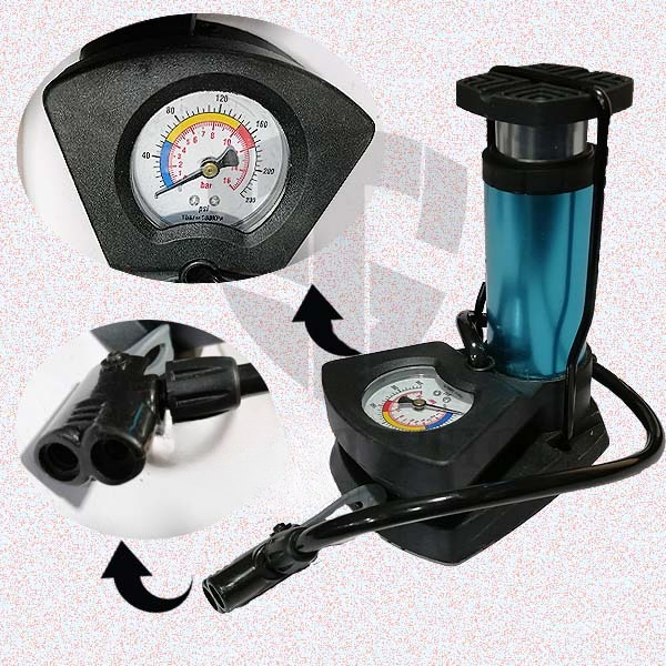 Foot Air Pump with Pressure Gauge for Car, Bike, Cycle and Balls