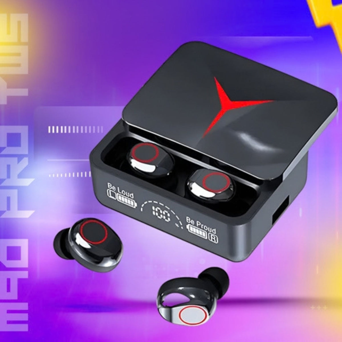M90 Pro Wireless Gaming Earbuds with ENC and LED Display Case