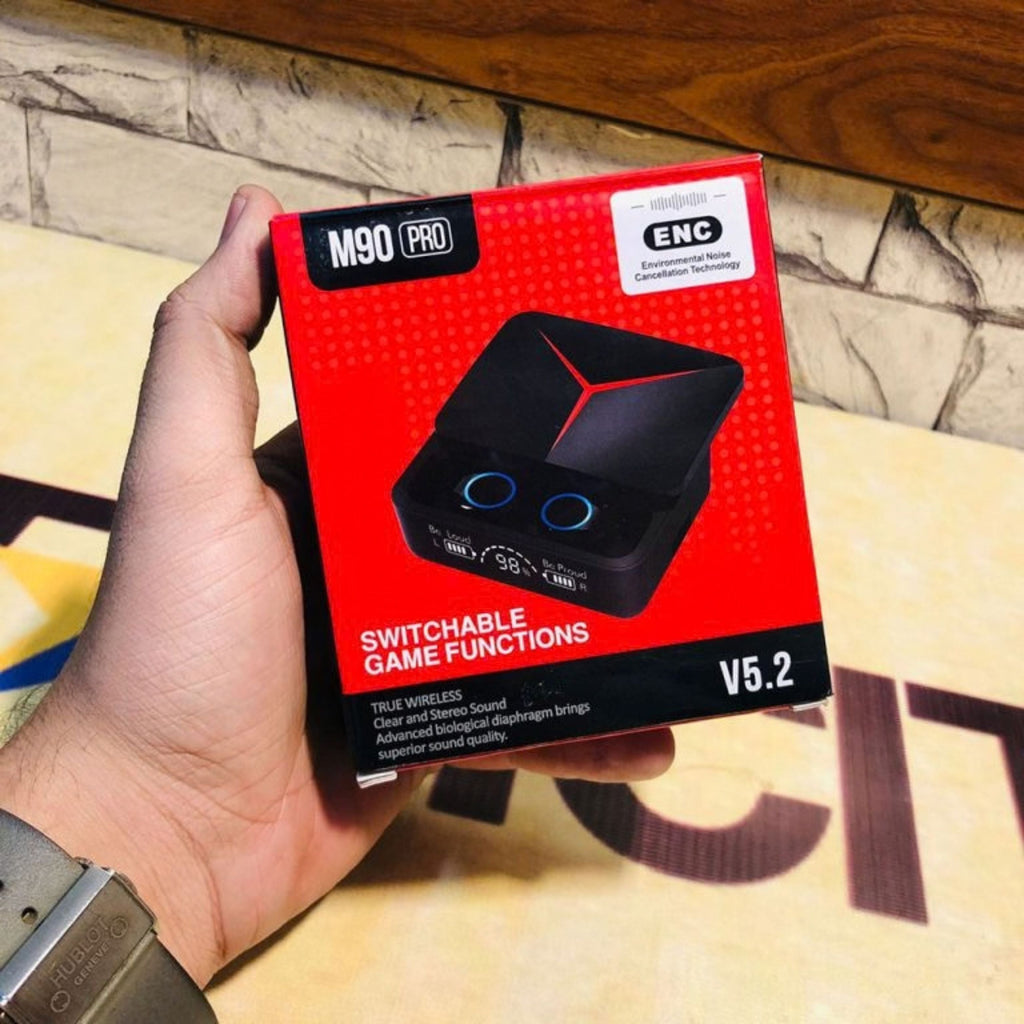 M90 Pro Wireless Gaming Earbuds with ENC and LED Display Case