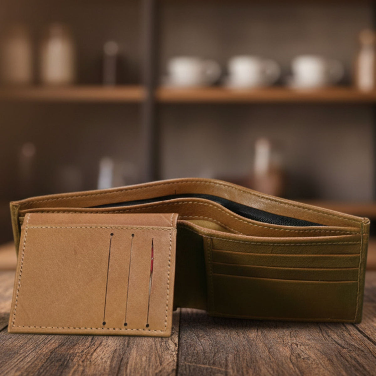 Men's Leather Bifold Wallet with Removable Card Holder Insert