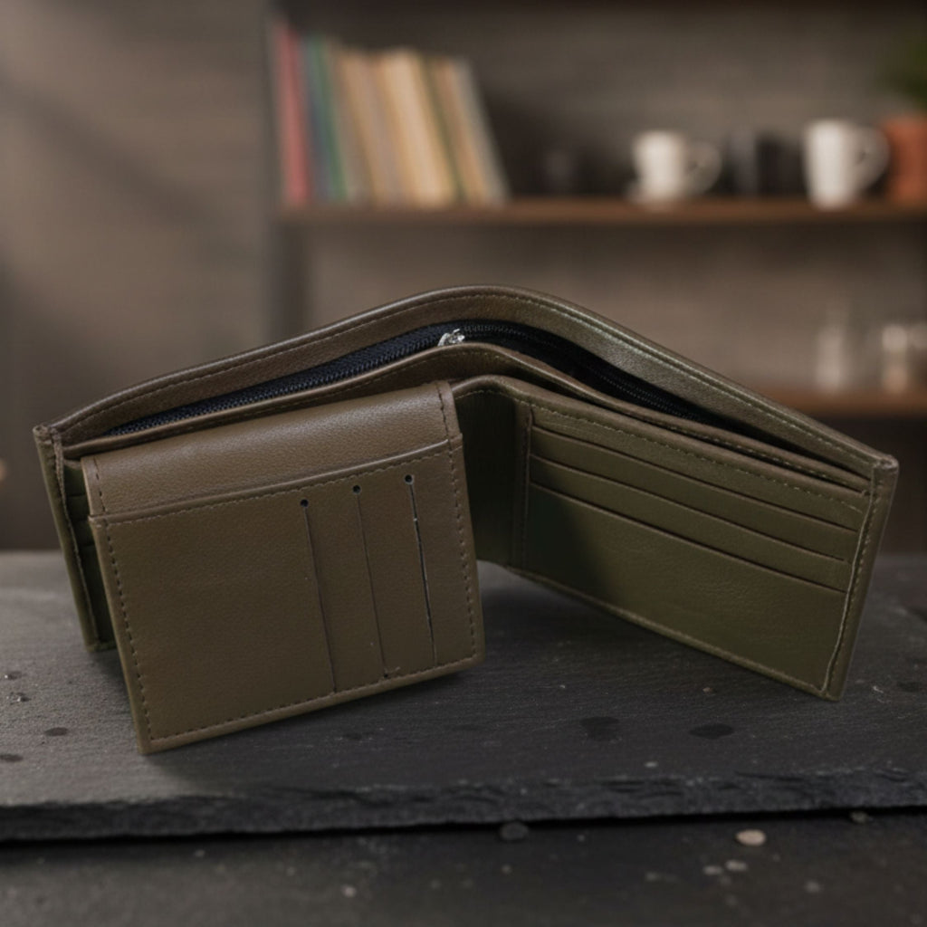 Men's Leather Bifold Wallet with Removable Card Holder Insert