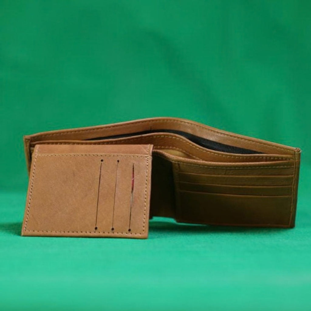 Men's Leather Bifold Wallet with Removable Card Holder Insert