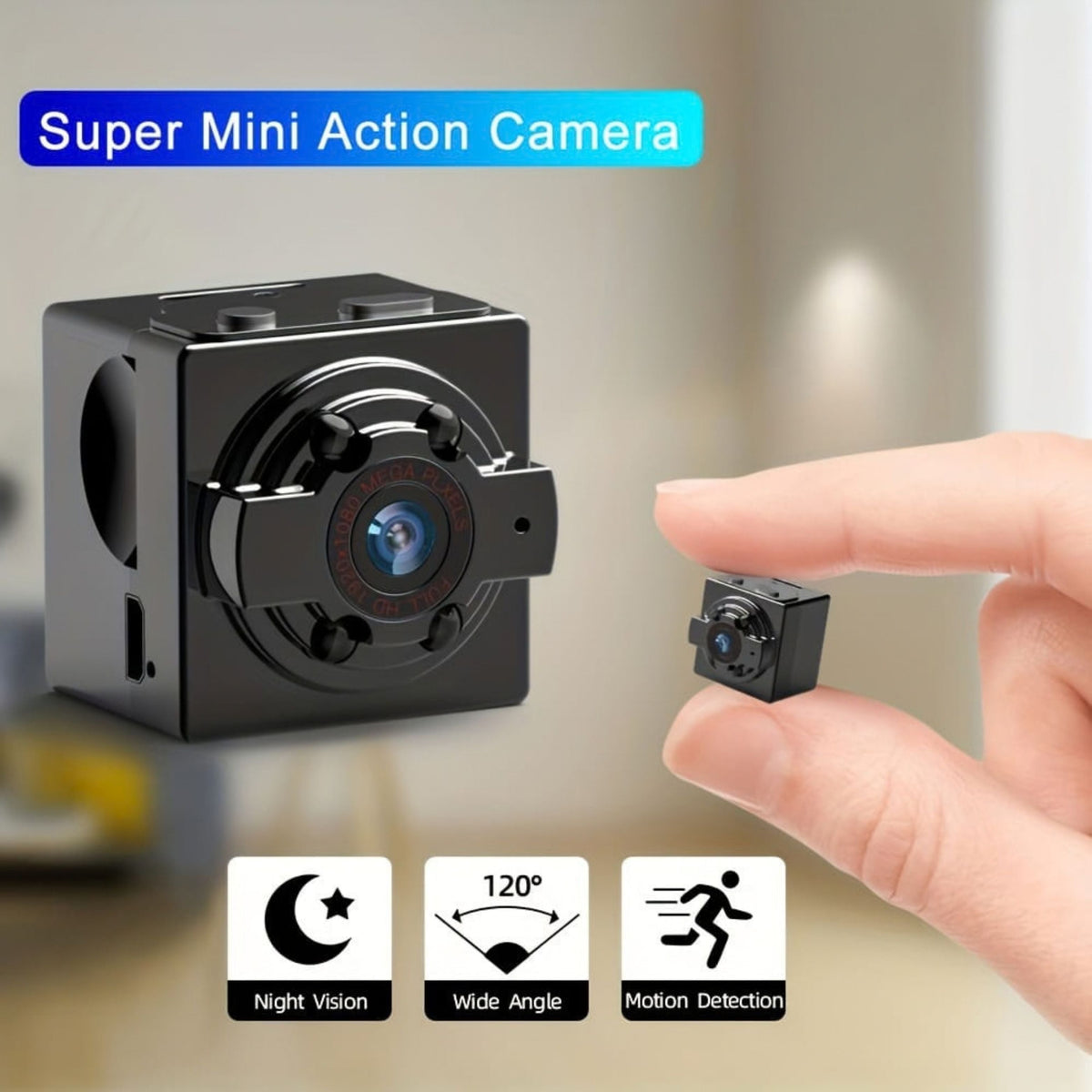 Mini 1080P HD Action Camera with Night Vision and Motion Detection