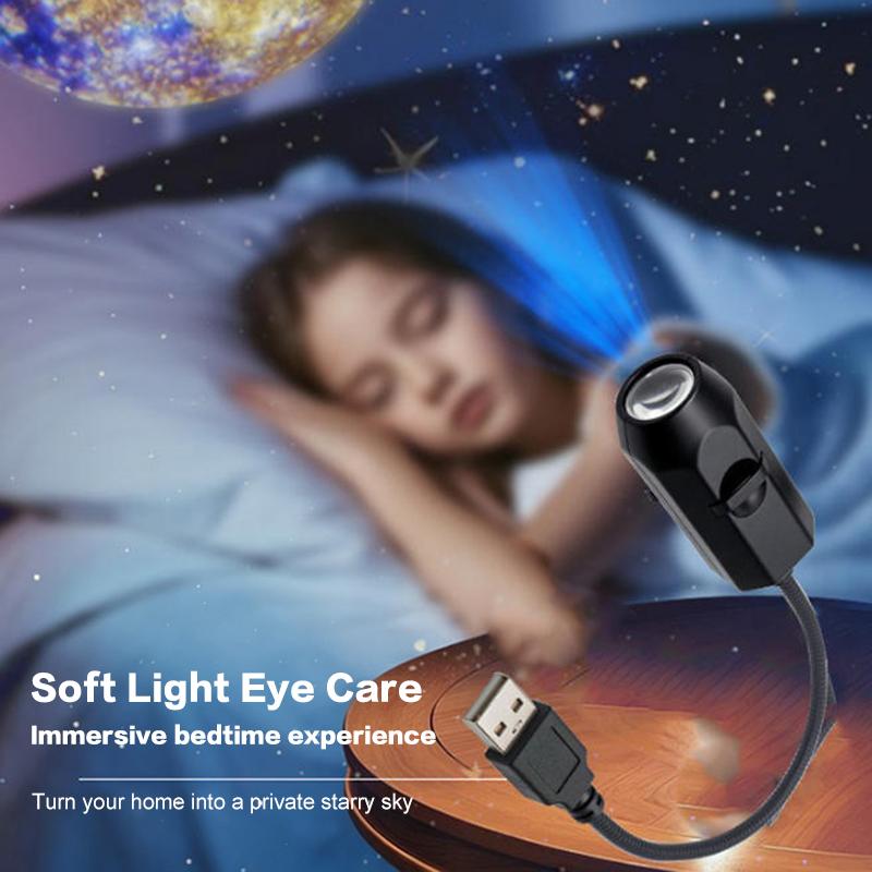 USB Moon and Earth Projector Night Light with 3 Lenses