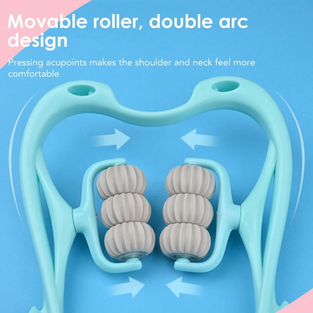 6-Wheel Pressure Point Neck and Shoulder Massager, Manual Roller