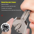 Manual Stainless Steel Nose Hair Trimmer with Brush and Pouch